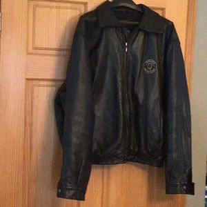 GEAR lined leather jacket mens Lg